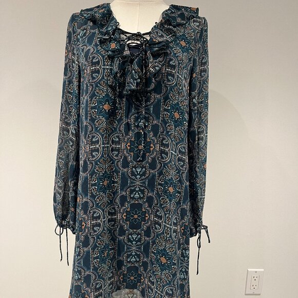 Suncoo Paris Green Sheer Shift Dress - Picture 1 of 2